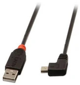 Kable USB - LINDY USB 2.0 kabel typ A/mini-B 90 ° Angled, czarny 0,5 m 31970 - miniaturka - grafika 1