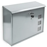 Skrzynki na listy - Relaxdays skrzynka pocztowa z dekoracyjnymi okienkami, metalowa, czarna - miniaturka - grafika 1