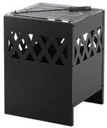 Beliani Palenisko czarne stalowe kwadratowe SHIGA - Akcesoria grzewcze - miniaturka - grafika 2
