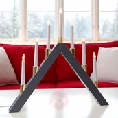 Świeczniki - Best Season Ponadczasowy piękny świecznik LED Halla, szary - miniaturka - grafika 1