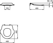 Deski sedesowe - Ideal Standard Contour 21 Deska sedesowa 40x40 cm biała S454201 - miniaturka - grafika 1