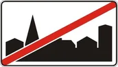Wyposażenie miejsc publicznych - Znak drogowy informacyjny D-43 koniec obszaru zabudowanego - miniaturka - grafika 1