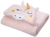 Koce i narzuty dla dzieci - Atmosphera for kids Koc do spania dla dziecka z motywem jednorożca pled ozdobny 100 x 140 cm kolor różowy B07TFMW5KP - miniaturka - grafika 1