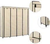 Szafy - vidaXL vidaXL Szafa z 4 przegrodami, kremowa, 175 x 45 x 170 cm - miniaturka - grafika 1
