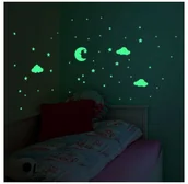 Naklejki na ścianę - Ambiance Ambiance Tatuaż ścienny "Moon, clouds and stars glow in the dark" - miniaturka - grafika 1
