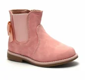 Buty dla dziewczynek - Wojtyłko Ocieplane botki dla dziewczynki 21007 Pudrowe - miniaturka - grafika 1