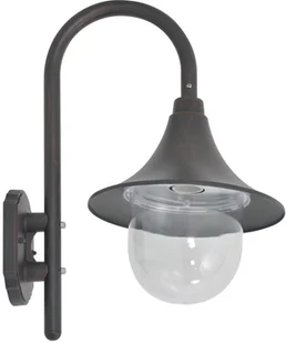 vidaXL Ścienna lampa ogrodowa, 42 cm, E27, aluminiowa, kolor brązu - Lampy ogrodowe - miniaturka - grafika 3