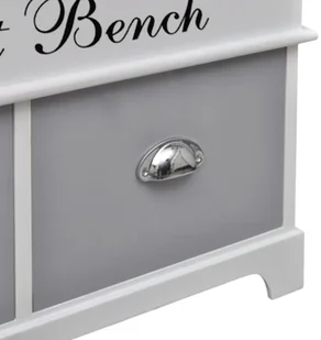 vidaXL vidaXL Ławeczka do przedpokoju, z szufladami oraz szarą poduszką - Ławki do przedpokoju - miniaturka - grafika 6