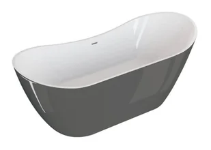 Polimat Wanna wolnostojąca 180x80x73,5 cm/230L akrylowa ,BIAŁA /GRAFIT POŁYSK 00404 - Wanny - miniaturka - grafika 2