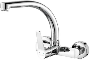 Kuchniox BATERIA ZLEWOZMYWAKOWA ŚCIENNA Z WYLEWKĄ ,CHROM BKW 087D - Baterie kuchenne - miniaturka - grafika 3