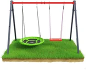 Place zabaw - K-SPORT Zestaw Stelaż + Huśtawka + Bocianie gniazdo K-SPORT Super Fun - miniaturka - grafika 1