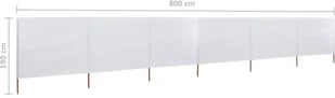 vidaXL Parawan 6-skrzydłowy z tkaniny, 800x160 cm, piaskowy vidaXL - Pawilony ogrodowe - miniaturka - grafika 7