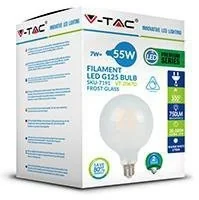 V-TAC Żarówka LED 7W Filament E27 G125 Mrożona VT-2067 6400K 800lm - Żarówki LED - miniaturka - grafika 2