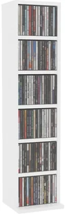 vidaXL Szafka na CD, biała, 21x16x88 cm, płyta wiórowa vidaXL - Pudełka i akcesoria na płyty CD - miniaturka - grafika 4
