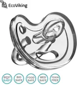 Smoczki uspokajające - Eco Viking Eco Viking Anatomiczny Smoczek Uspokajający SiliMed Tranparent  wiek 6m+ - miniaturka - grafika 1