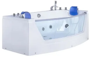 Beliani Wanna  Led Fuerte z hydromasażem biała 118961 - Wanny z hydromasażem - miniaturka - grafika 6