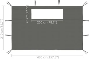 vidaXL Ścianki do altany, z oknami, 2 szt., antracytowe - Pozostałe ozdoby ogrodowe - miniaturka - grafika 6