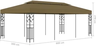 vidaXL Altana, 6 x 3 m, taupe, 180 g/m - Altany ogrodowe - miniaturka - grafika 6