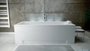 Besco Modern 120x70cm wanna prostokątna + obudowa + syfon (#WAM-120-MO/#OAM-120-MO/19975) - Wanny - miniaturka - grafika 4