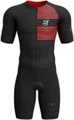 Bielizna sportowa męska - CompresSport Strój triathlonowy męski AERO SS TRISUIT czarno-czerwony - miniaturka - grafika 1