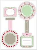 Pozostałe akcesoria kuchenne - Dr. Oetker 3223 etykiet, papier, różowy/zielony/brązowy/biały/czerwony ognisty, 16 x 12 x 0,1 cm, 16 jednostek 3223 - miniaturka - grafika 1