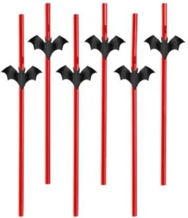 Party Deco Słomki Nietoperze na halloween 6 szt p SLH2 - Halloween - miniaturka - grafika 3