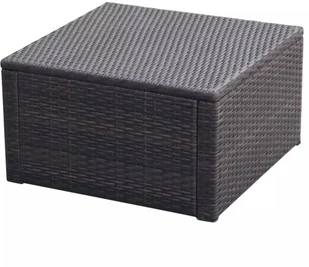 Puf 53 x 53 x 30 cm, polirattanowy, brązowy - Pufy i podnóżki - miniaturka - grafika 4