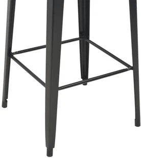 vidaXL Stolik barowy, czarny, 60x60x108 cm, lite drewno sosnowe i stal - Ławy i stoliki kawowe - miniaturka - grafika 5