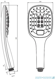 Omnires Davis-R rączka prysznicowa 3-funkcyjna czarny mat DAVIS-RBL - Baterie umywalkowe - miniaturka - grafika 2
