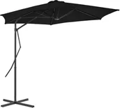 Parasole ogrodowe - vidaXL Parasol ogrodowy na stalowym słupku, czarny, 300x230 cm vidaXL - miniaturka - grafika 1