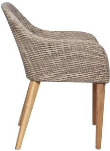 vidaXL Krzesła ogrodowe, 2 szt., polirattan i lite drewno akacjowe - Fotele i krzesła ogrodowe - miniaturka - grafika 5