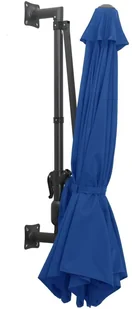 vidaXL Parasol ścienny na metalowym słupku, 300 cm, niebieski vidaXL - Parasole ogrodowe - miniaturka - grafika 6