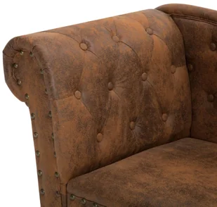 vidaXL Szezlong, brązowy, sztuczna skóra zamszowa - Szezlongi - miniaturka - grafika 5