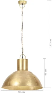VidaXL Lampa wisząca, 25 W, kolor mosiądzu, okrągła, 48 cm, E27 320564 - Lampy sufitowe - miniaturka - grafika 9