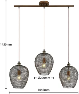 Lindby Benja lampa wisząca, 3-punktowa, mosiądz - Lampy sufitowe - miniaturka - grafika 3