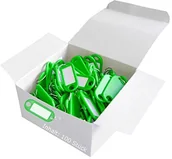 Breloki - Wedo 262801804 breloczek na klucze z tworzywa sztucznego (z pierścieniem, etykiety, wymienna) 100 sztuk, zielone 262801804 - miniaturka - grafika 1
