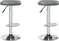 Taborety i hokery - vidaXL Stołki barowe, 2 szt., szare, sztuczna skóra - miniaturka - grafika 1