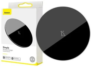 Baseus Ładowarka indukcyjna QI Simple Wireless Charger 15W black WXJK-B01 - Ładowarki do telefonów - miniaturka - grafika 3