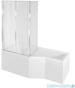 Besco Integra 150x75cm Wanna asymetryczna Lewa + parawan 3-skrzydłowy (#WAI-150-PL3) - Wanny - miniaturka - grafika 2