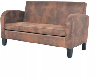 vidaXL Zestaw 2 sof ze sztucznego zamszu, brązowy - Komplety wypoczynkowe - miniaturka - grafika 6