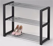 Szafki na buty - Półka na buty, 3 piętra, czarna - miniaturka - grafika 1