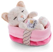Maskotki i pluszaki - Nici Przytulanka Kot w Koszyku 12 cm Sleeping Pets Przytulanki Koty w Panterkę dla Dziewczynek, Chłopców i Niemowląt Puszyste Pluszaki do Zabawy, Zbierania i Przytulania Przytulny Pluszak 47892 - miniaturka - grafika 1