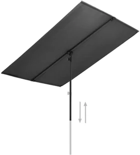 vidaXL Parasol ogrodowy na słupku aluminiowym, 180x130 cm, antracytowy vidaXL - Parasole ogrodowe - miniaturka - grafika 2