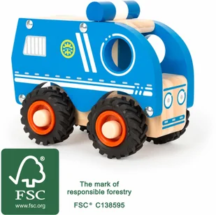 Small Foot Small Foot Wóz policyjny pojazd drewniany 11077 - Samochody i pojazdy dla dzieci - miniaturka - grafika 6