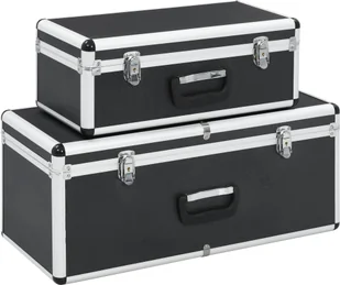 Vida Skrzynie do przechowywania 2 szt. czarne aluminiowe V-91851 - Pudła i pojemniki do przechowywania - miniaturka - grafika 2