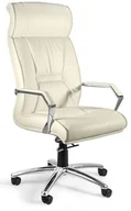 Fotele i krzesła biurowe - Unique Meble Fotel biurowy CELIO skóra naturalna beż - miniaturka - grafika 1