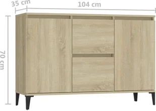 vidaXL Lumarko Szafka, dąb sonoma, 104x35x70 cm, płyta wiórowa 806115 - Szafki do salonu - miniaturka - grafika 7