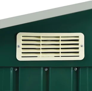 vidaXL Szopa ogrodowa z regałem, zielona, 205x130x183 cm, żelazna - Altany ogrodowe - miniaturka - grafika 7