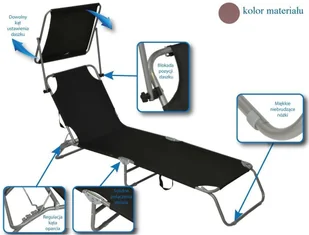 ROYOKAMP Łóżko turystyczne kempingowe składane z daszkiem brązowe vic-27352-0 - Meble turystyczne - miniaturka - grafika 2