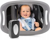 Akcesoria do fotelików - Reer regulowane, duże lusterko XL z Led + Pilot - miniaturka - grafika 1